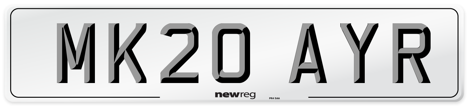 MK20 AYR Number Plate from New Reg